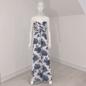 Sample NWT Dessy size 10 Indigo Rose Print- Lux chiffon